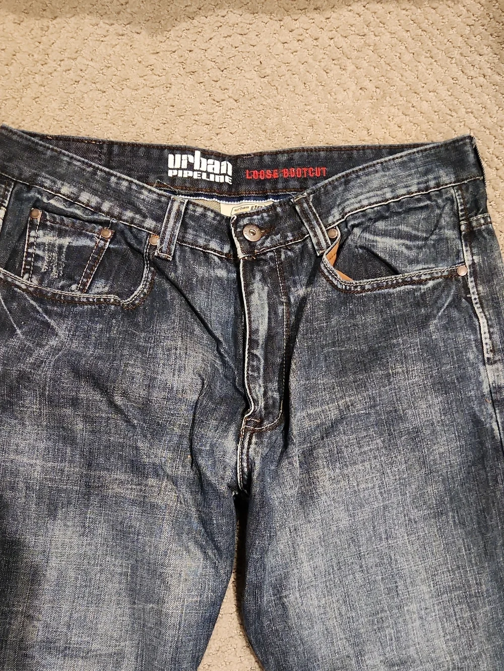 NEW* Urban Pipeline Men's Loose Bootcut Jeans - Dark Blue 36x30